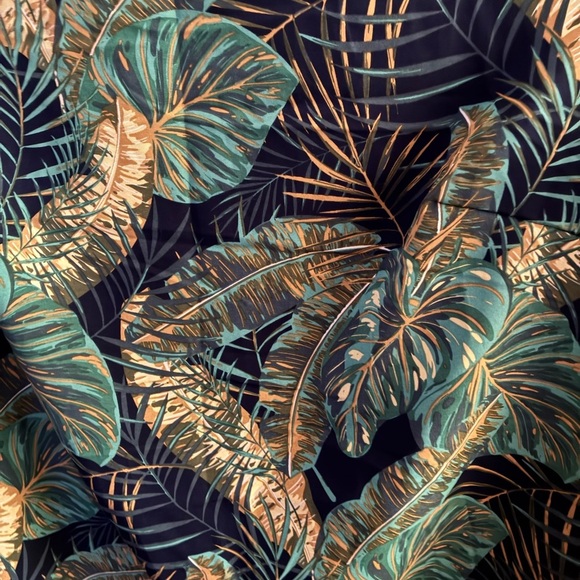 🆕 Shein Boho Tropical Plant Print Round Neck Sleeveless Short Casual Dress 4X🆕 - Picture 6 of 9